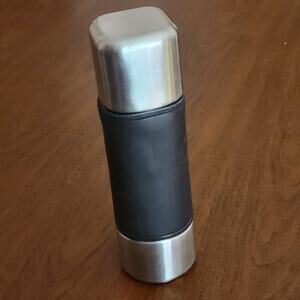 Starbucks Black Rubber Sleeve Square Top Stainless Steel Thermos 16 oz 2005